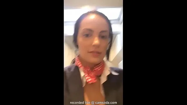 بہترین Flight attendant uses in-flight wifi to cam on camsoda عمدہ ویڈیوز