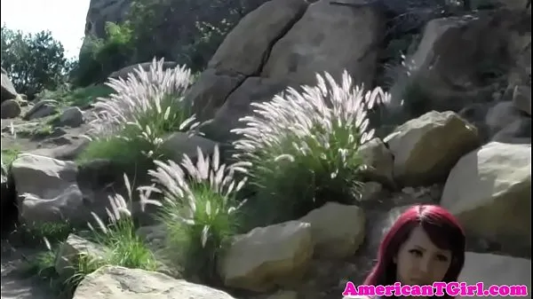 Video Red hair transbabe shows tits outdoors keren terbaik