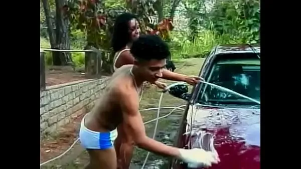 Best Car washing turned for juicy Brazilian floozie Sandra into nasty double-barreled threesome outdoor action cool Videos