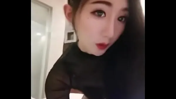최고의 Domestic CD fake girl Xiao Qiao sexy black silk gets fucked 멋진 비디오