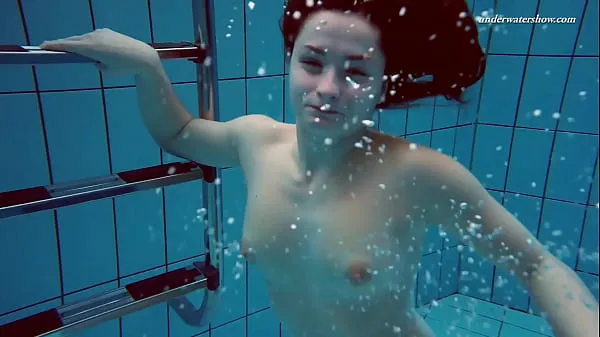 Best Big tits teenie Liza Bubarek swimming naked in the pool cool Videos