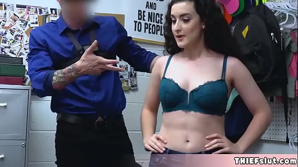 Best Beautiful greek brunette shoplifter chick Lyra offers her perfect teenie pussy cool Videos