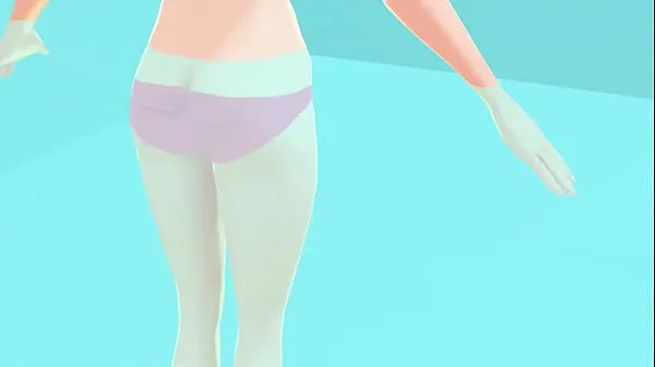 최고의 Toyota's anime girl shakes big breasts in a pink bikini 멋진 비디오