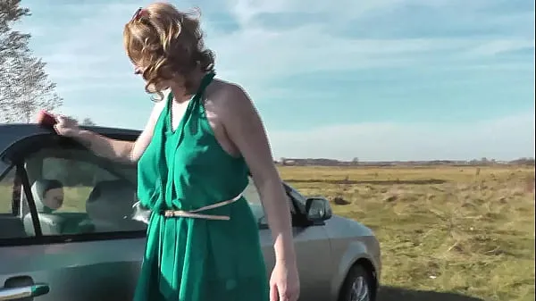 Najlepsze Milf. Naked sexy outdoor. Outside in nature on river bank beautiful my without panties in stockings high heels washes car. Pretty in auto fajne filmy
