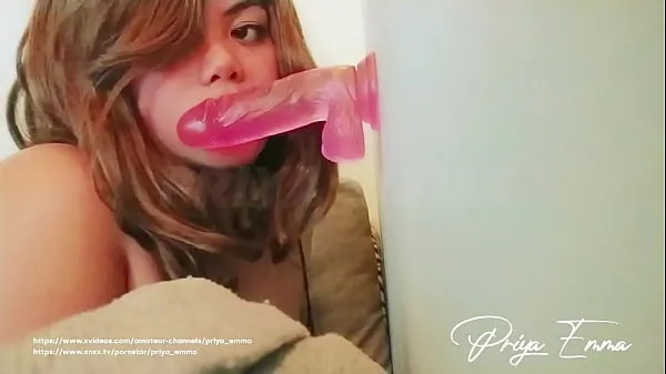 Best Best Ever Indian Arab Girl Priya Emma Sucking on a Dildo Closeup cool Videos