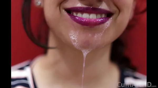 بہترین Beautiful, artistic facial dripping from my gorgeous wife's purple lips عمدہ ویڈیوز