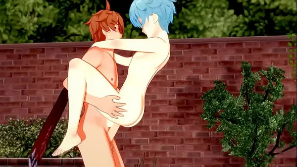 En iyi Genshin Impact Yaoi - Tartaglia x Chongyun HardSex - Sissy crossdress Japanese Asian Manga Anime Game Porn Gay harika Videolar