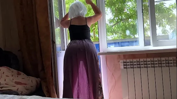 Best Step mom in a transparent dress shows her big ass to her stepson and waits for anal sex cool Videos