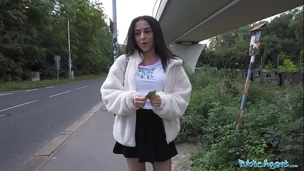 Best Public Agent - Pretty British Brunette Teen Sucks and Fucks big cock outside after nearly getting run over by a runaway Fake Taxi cool Videos