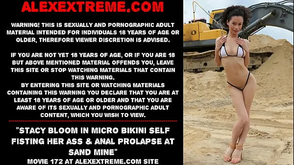 Best Stacy Bloom in micro bikini self fisting her ass & anal prolapse at sand mine cool Videos