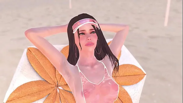 최고의 Animation naked girl was sunbathing near the pool, it made the futa girl very horny and they had sex - 3d futanari porn 멋진 비디오