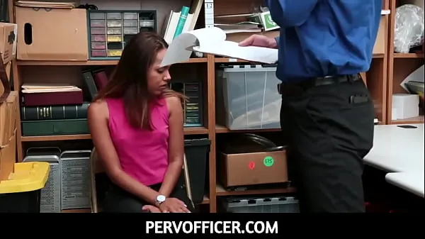 Video PervOfficer-Tiny Tits Girl Esperanza Del Horno Get Fucked for Being a Slut Thief keren terbaik