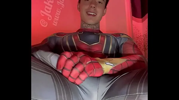 Best Jakipz Strokes His Massive Cock In Super Hero Costumes Before Shooting A Huge Load cool Videos