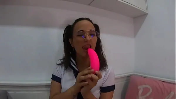 Best Cosplay student girl with glasses pigtail and dildo -CLAUDIA BAVEL kule videoer